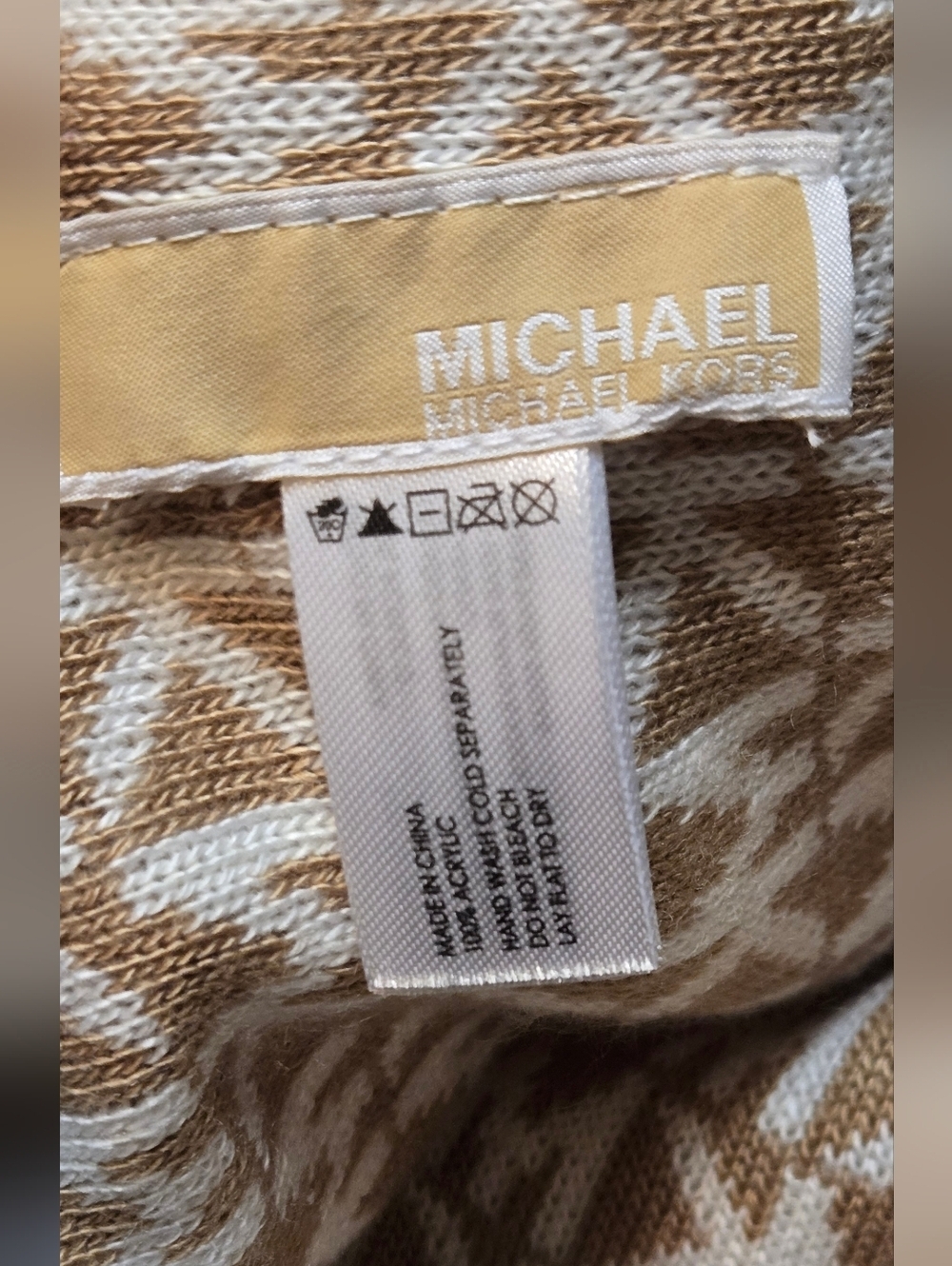 Michael Kors Reversible MK Monogram Scarf - Beige & Gray - Picture 3 of 3